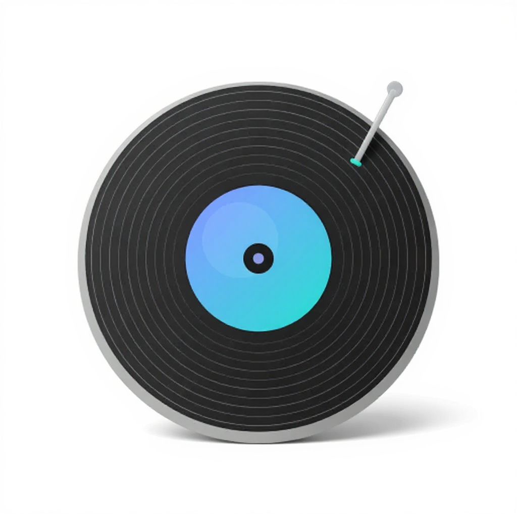 Vinyl record in Studio white scene